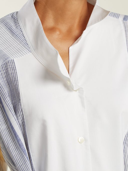Panelled cotton-blend shirtdress展示图
