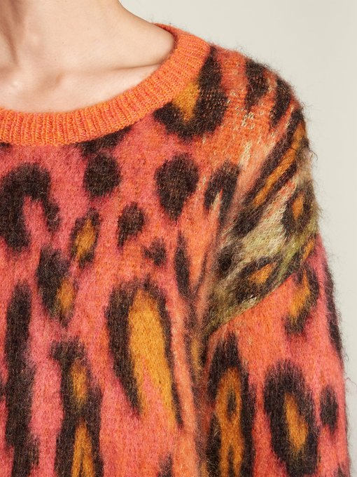 stella mccartney leopard print jumper