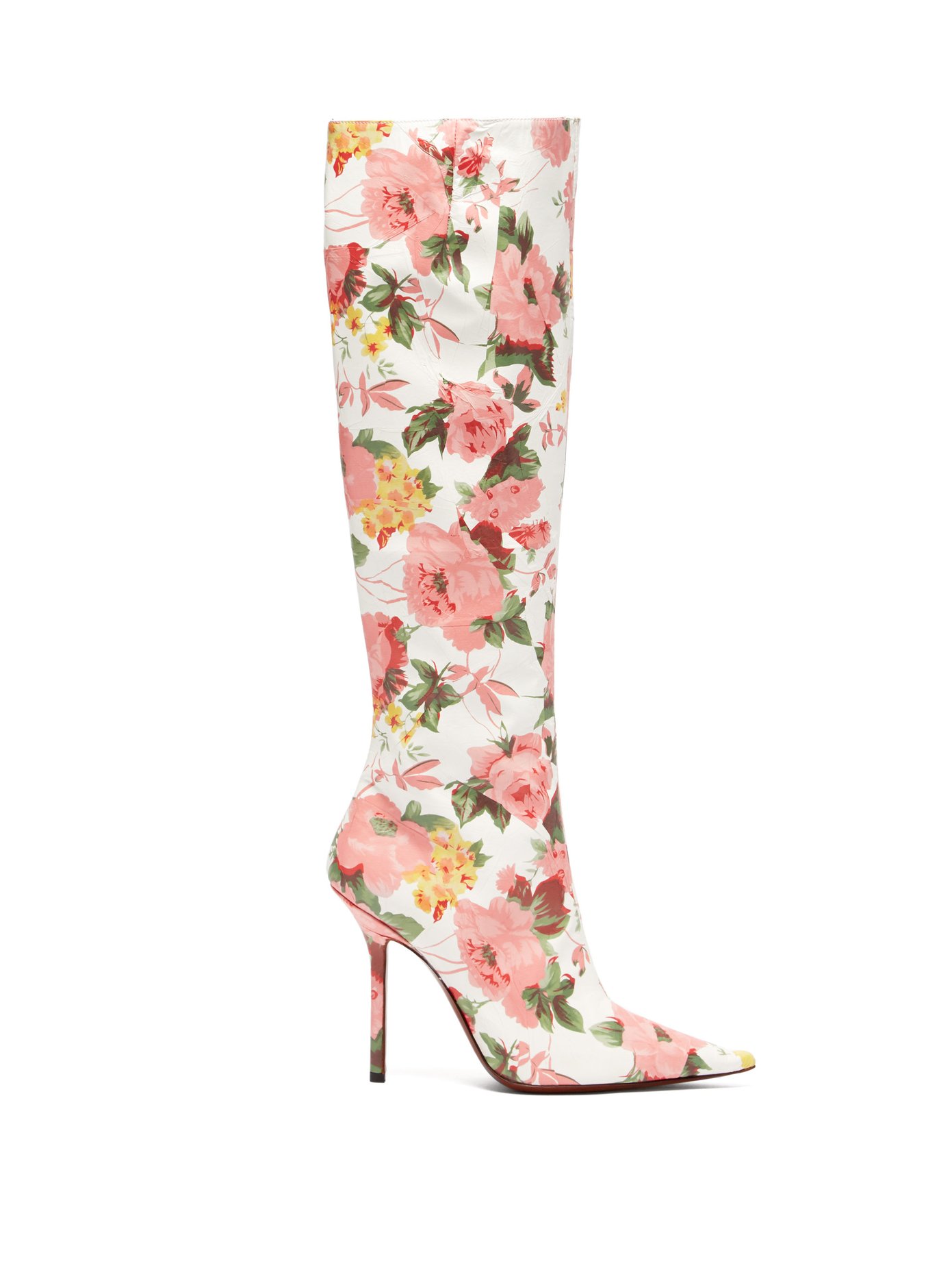 floral knee high boots