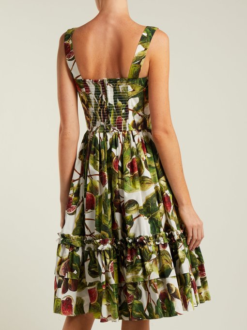 Fig-print cotton bustier dress | Dolce 