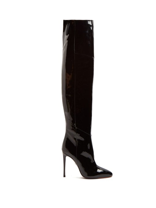 Alma 105 patent-leather over-the-knee 