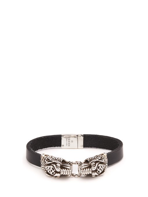 Tiger-head leather bracelet | Gucci | MATCHESFASHION US