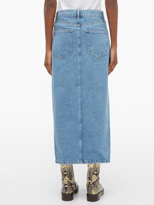 maxi pencil jean skirt