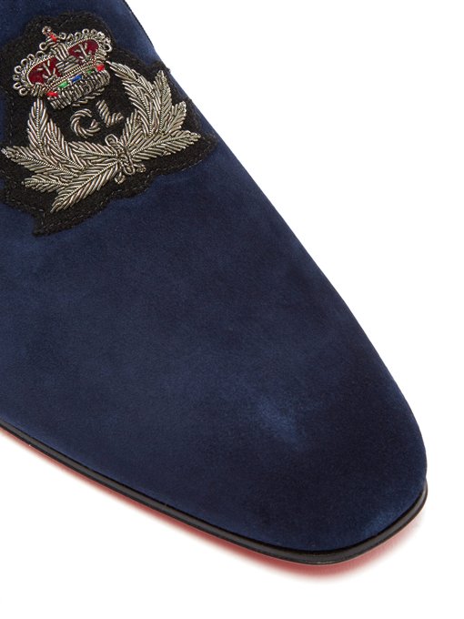 blue christian louboutin loafers
