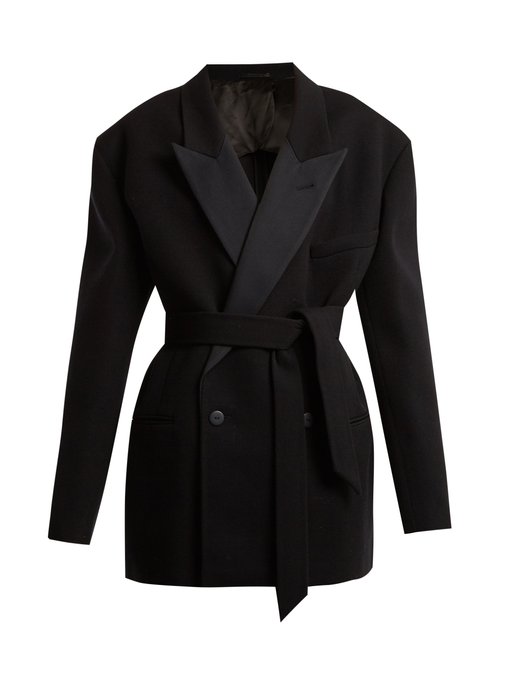 Exaggerated-shoulder wool-blend twill tux blazer | Raey | MATCHESFASHION US