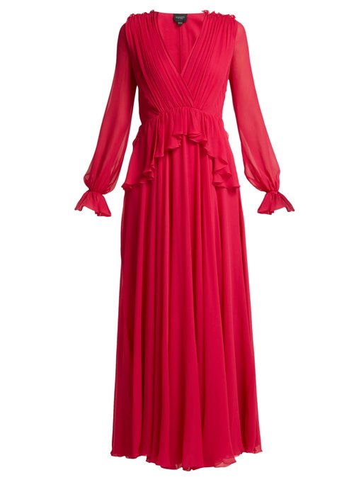 Gathered silk-chiffon gown | Giambattista Valli | MATCHESFASHION US