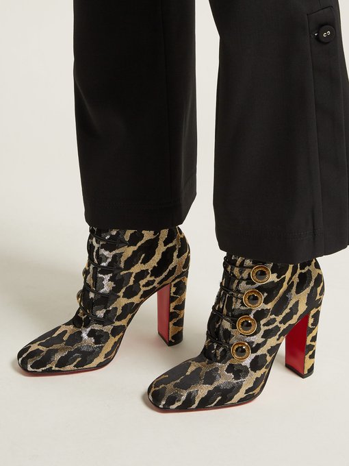 christian louboutin leopard ankle boots