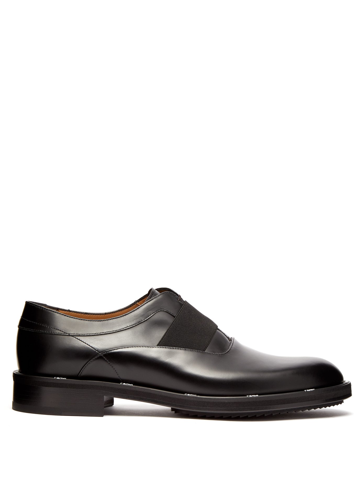 Logo-edged leather oxford shoes | Fendi 