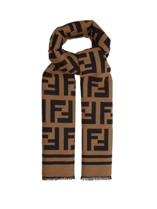 fendi logo silk scarf