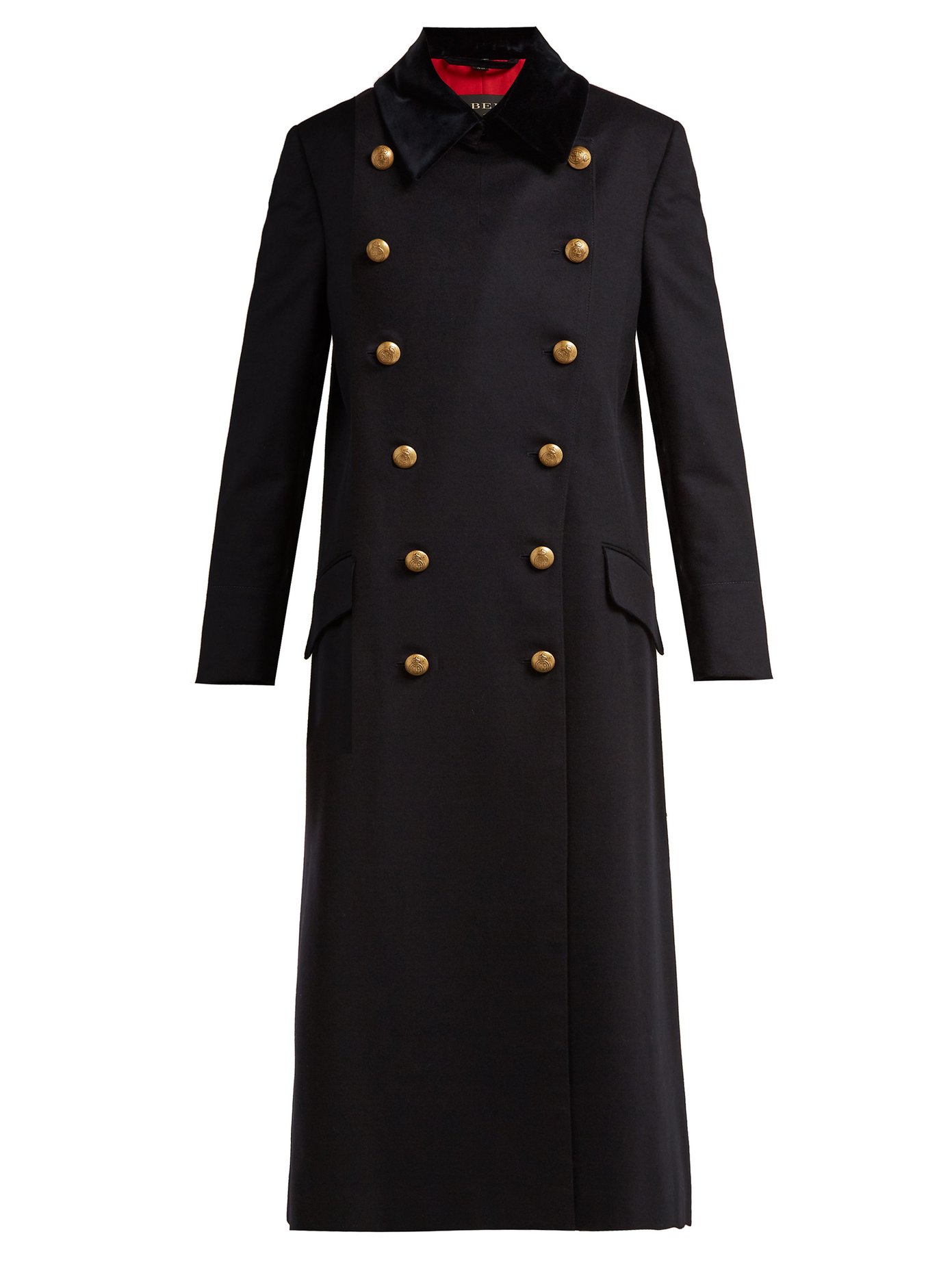 Double-breasted wool military coat 