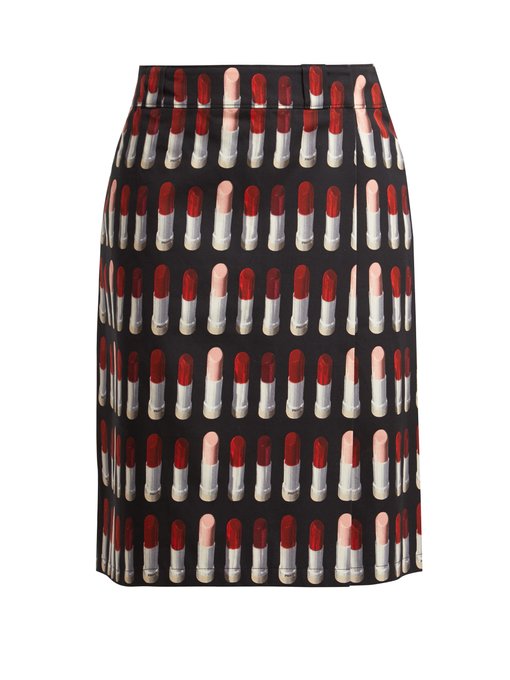 Lipstick-print midi skirt | Prada 