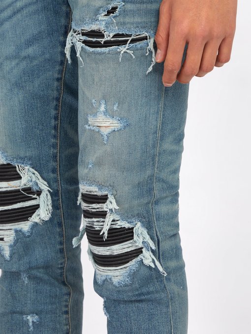 amiri mx1 leather patch jeans
