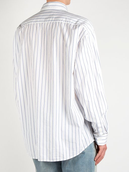 Striped oversized cotton shirt展示图