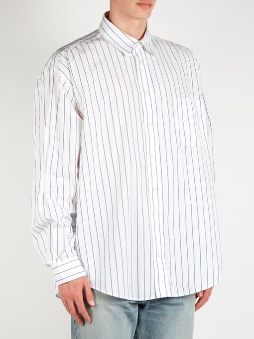Striped oversized cotton shirt展示图