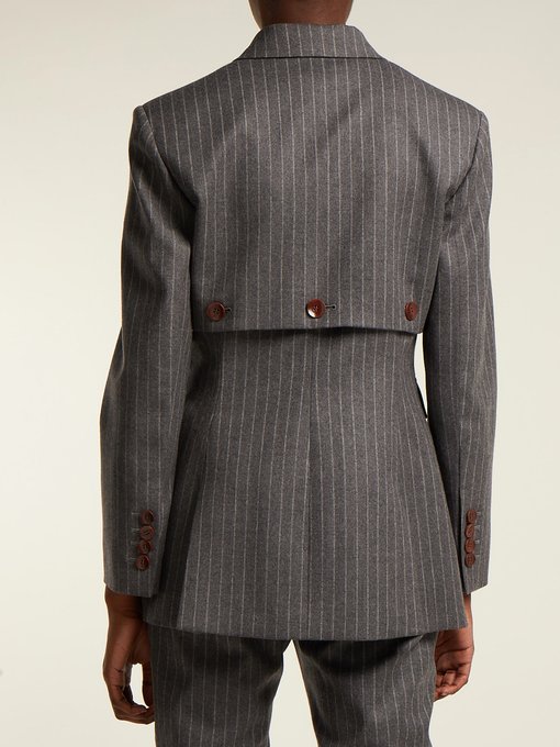 Millett pinstripe virgin wool-blend jacket展示图