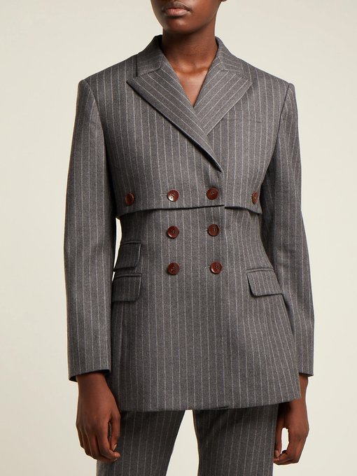 Millett pinstripe virgin wool-blend jacket展示图
