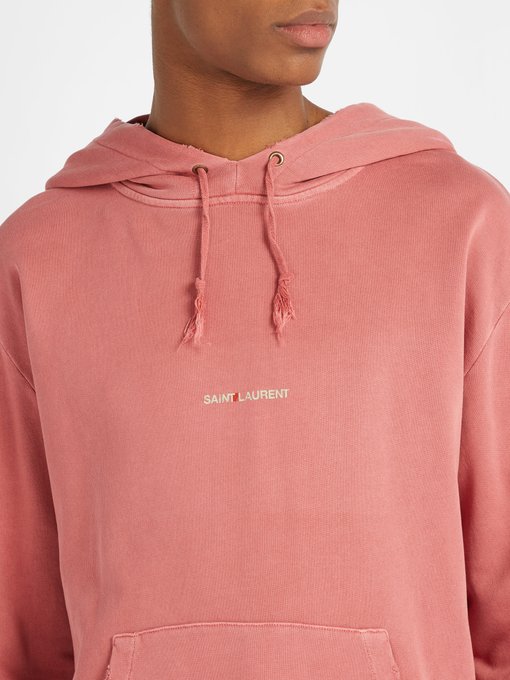 saint laurent pink logo hoodie