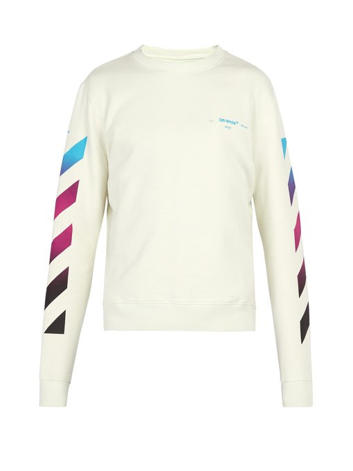 off white diagonal gradient sweatshirt