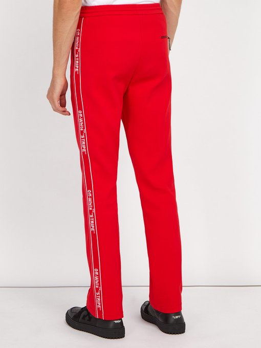 off white red track pants