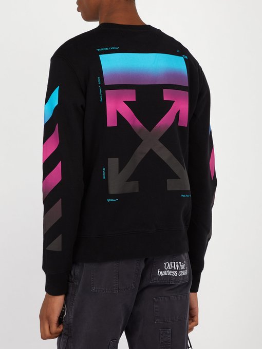 black diagonal gradient crewneck sweatshirt