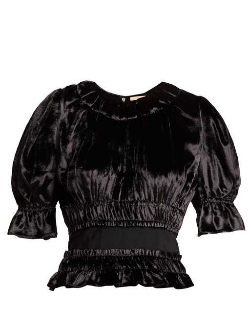 Tammy gathered velvet blouse | Brock Collection | MATCHESFASHION US