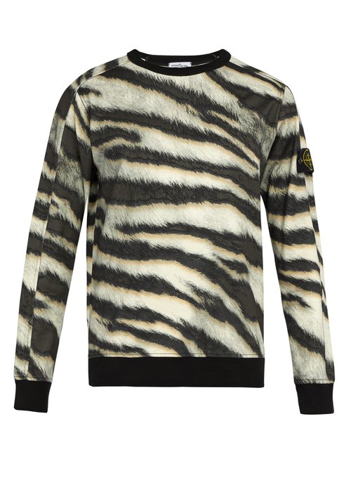 stone island tiger print sweatshirt