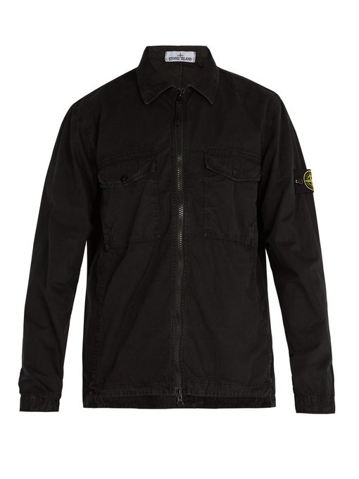 brush canvas overshirt stone island