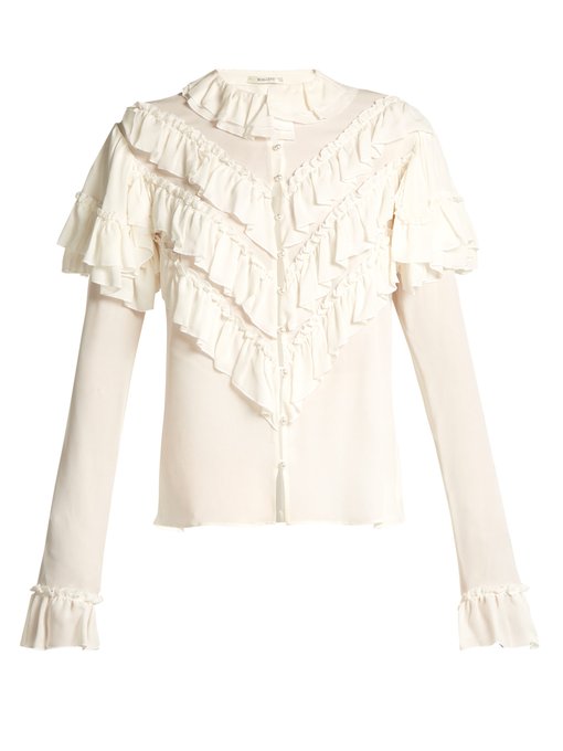 Rodarte Ruffled silk blouse