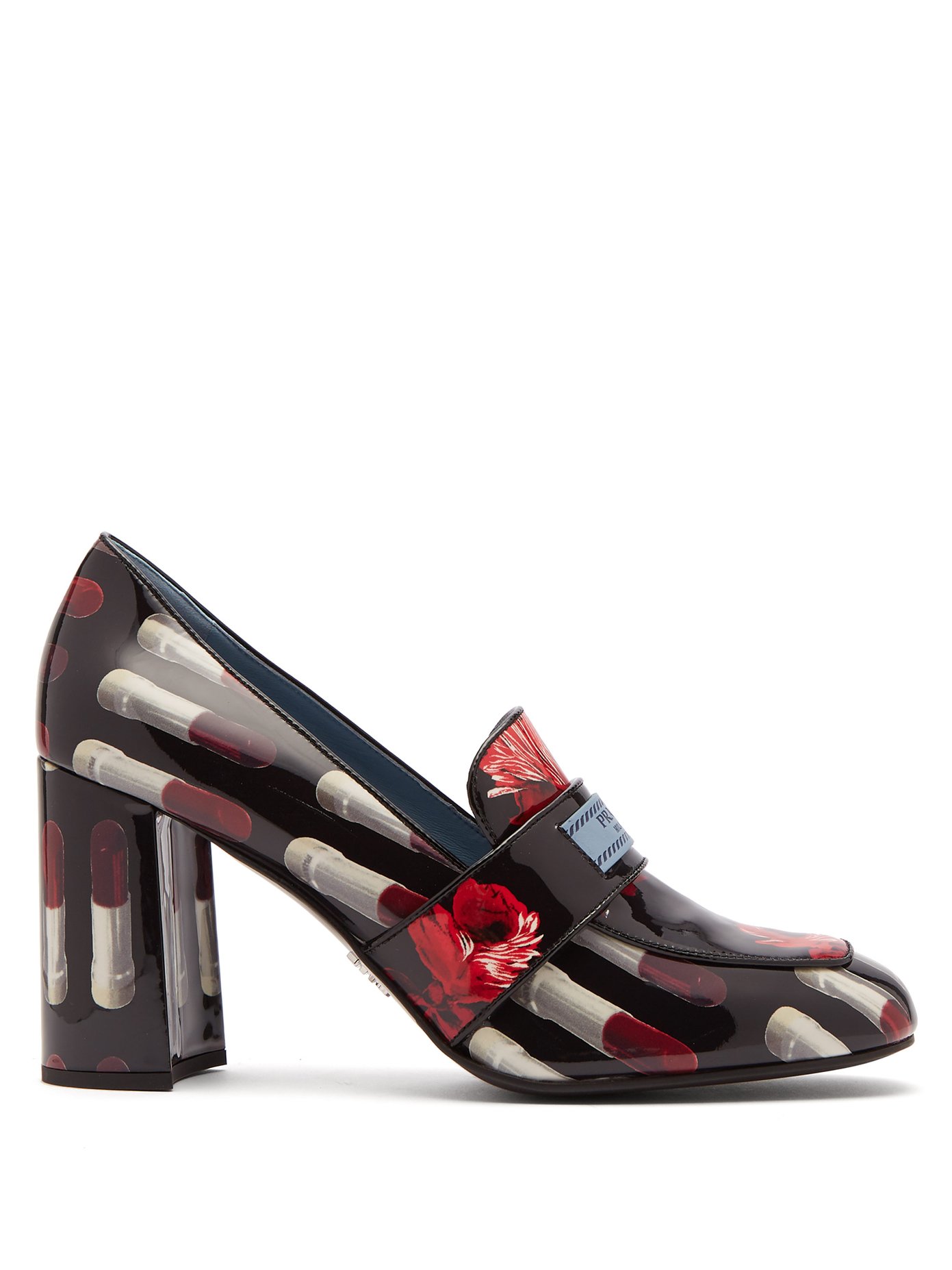 Lipstick-print patent-leather loafers 