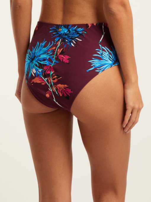 floral high waisted swim bottoms