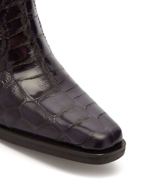 patent leather croc boots