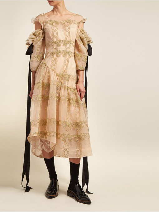 Tinsel-trim asymmetric tulle dress | Simone Rocha | MATCHESFASHION UK