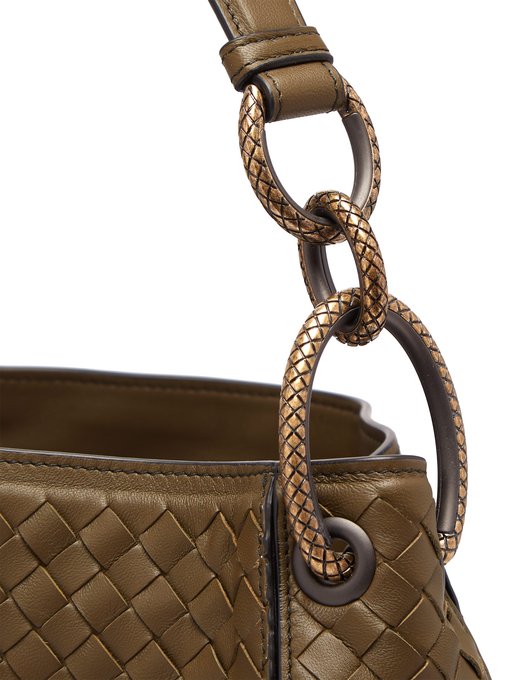 bottega veneta small loop intrecciato woven hobo bag