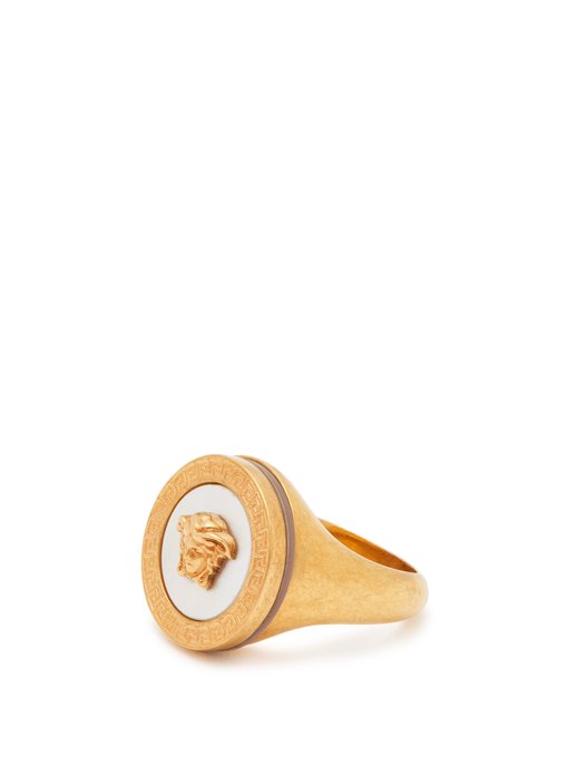 versace mother of pearl ring