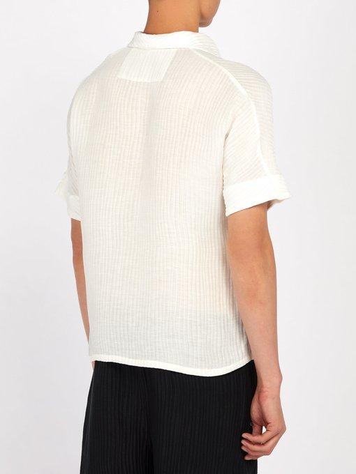 Open-collar ribbed silk and linen-blend shirt | HECHO | MATCHESFASHION UK