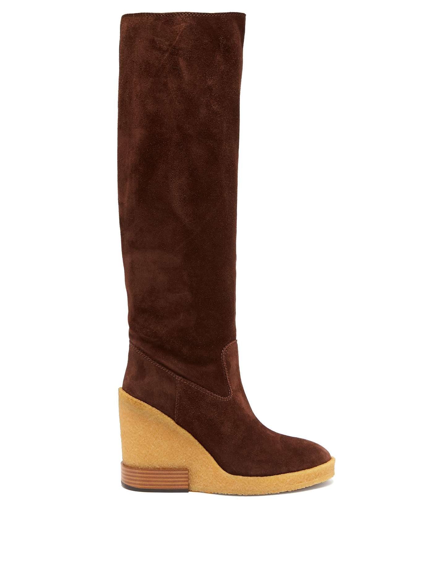 Knee-high suede wedge boots | Tod's 