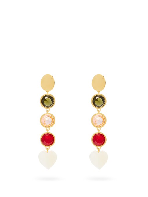 Lizzie Fortunato Nonna gold-plated crystal earrings