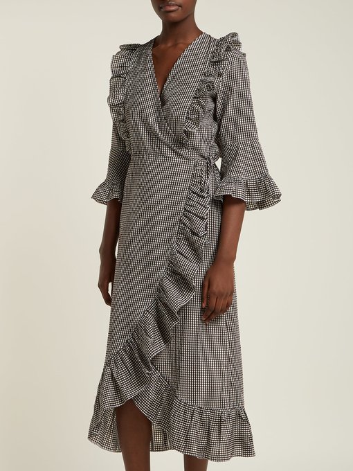 ganni charron wrap dress