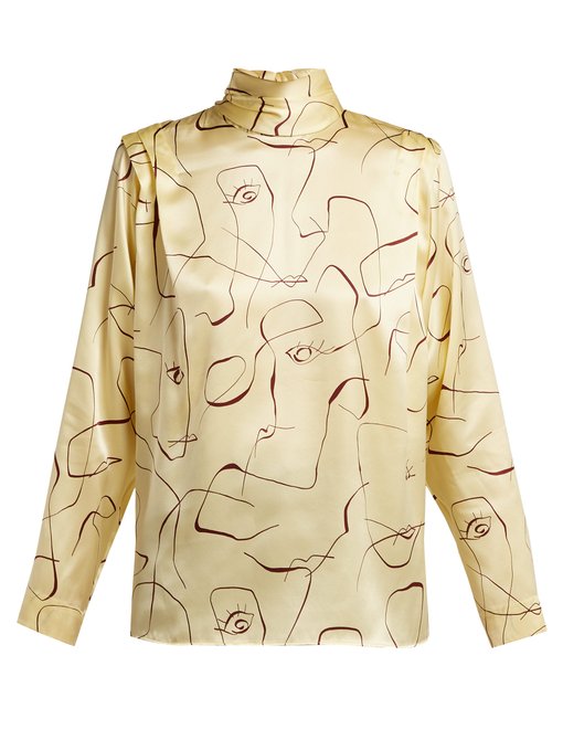 Roksanda Aulna abstract-print silk blouse