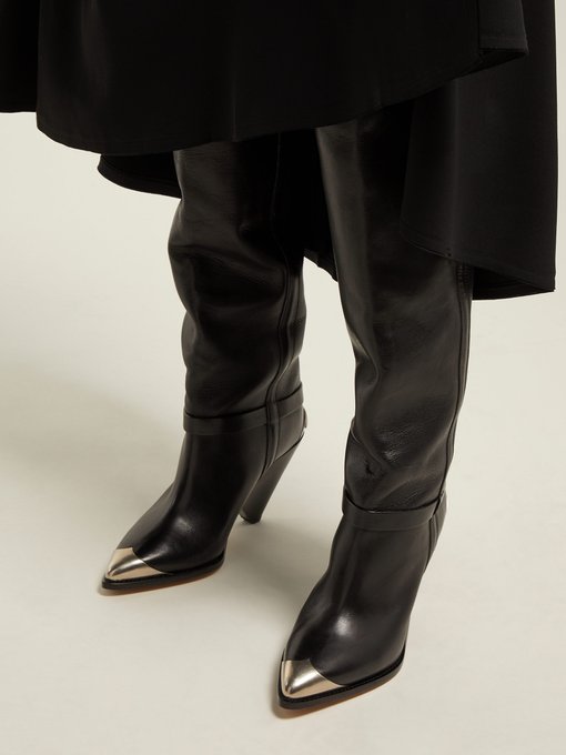 Lafsten thigh-high leather boots 