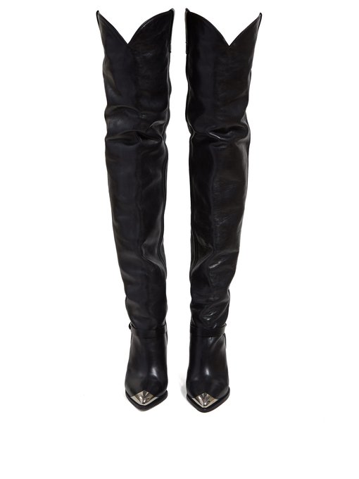 Lafsten thigh-high leather boots | Isabel Marant | MATCHESFASHION US