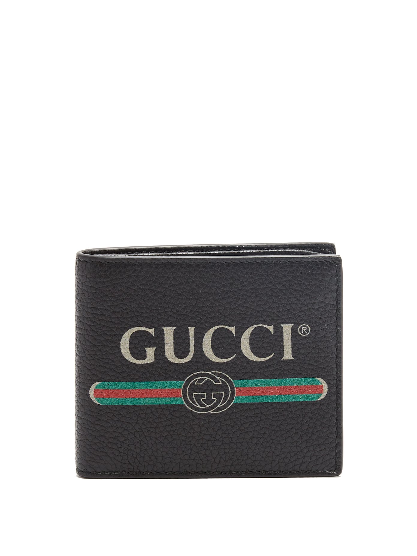 gucci print leather wallet