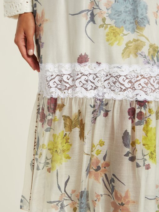 Floral paper-bag midi skirt展示图