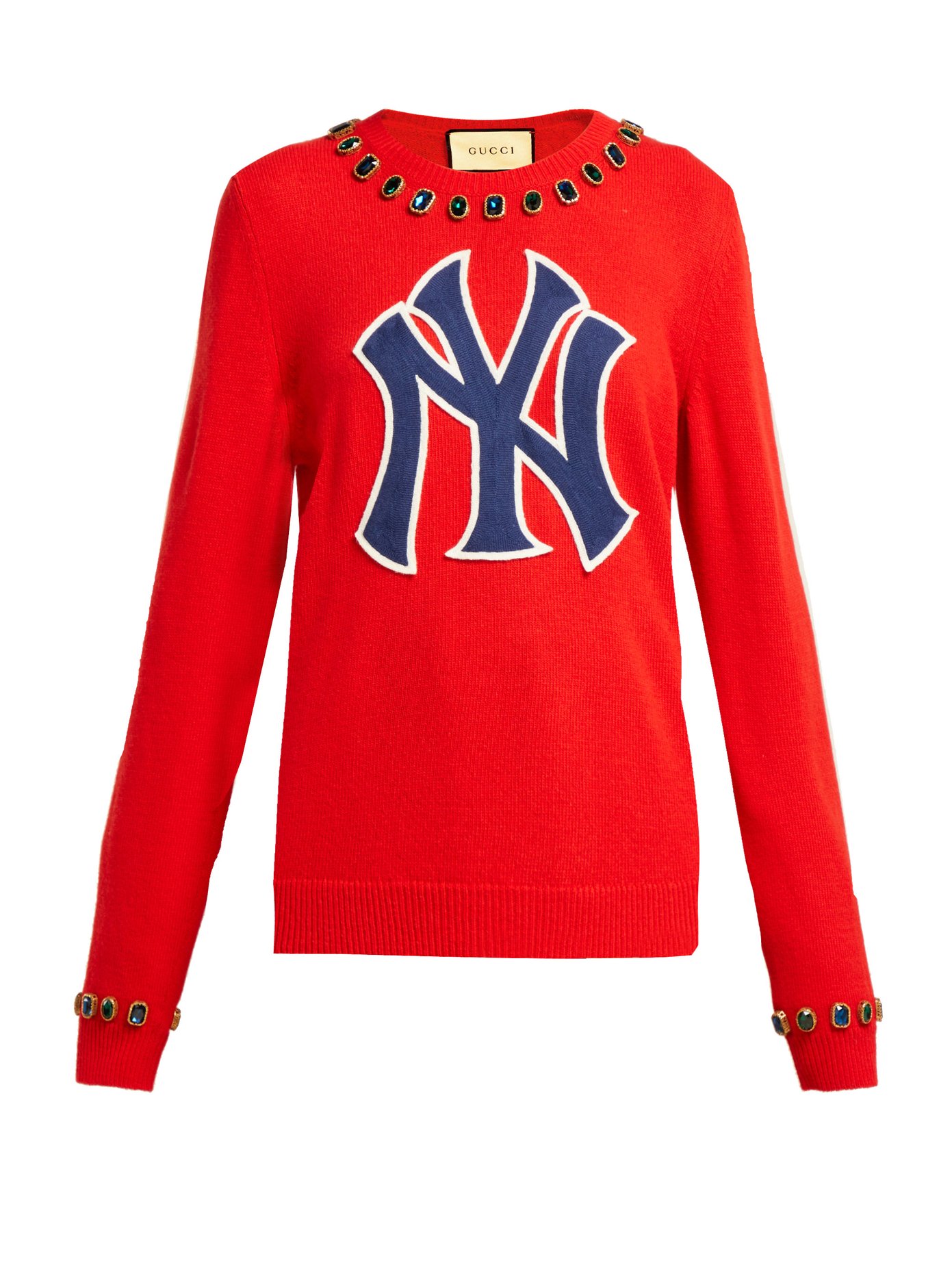 Gucci Navy Blue New York NY Yankees Knit V Neck Sweater, Men's (Size XL)