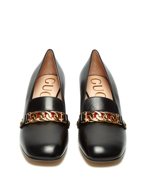 chain block-heel loafers | Gucci 