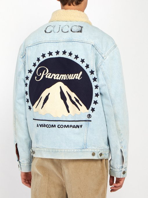 Paramount-embroidered denim jacket 