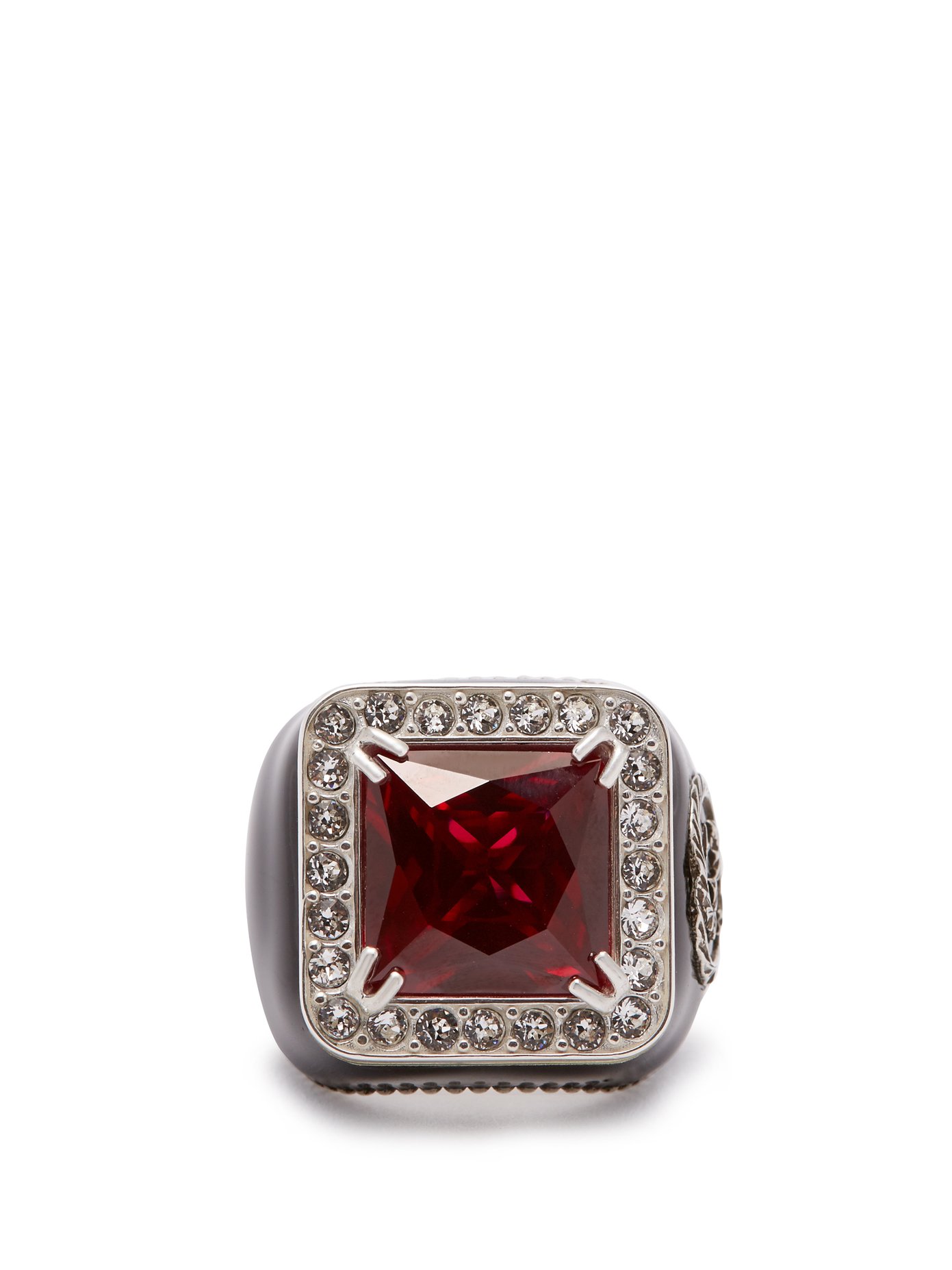 Crystal-embellished signet ring | Gucci 