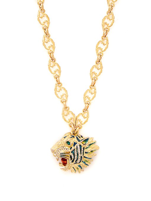 Roaring tiger pendant necklace | Gucci 