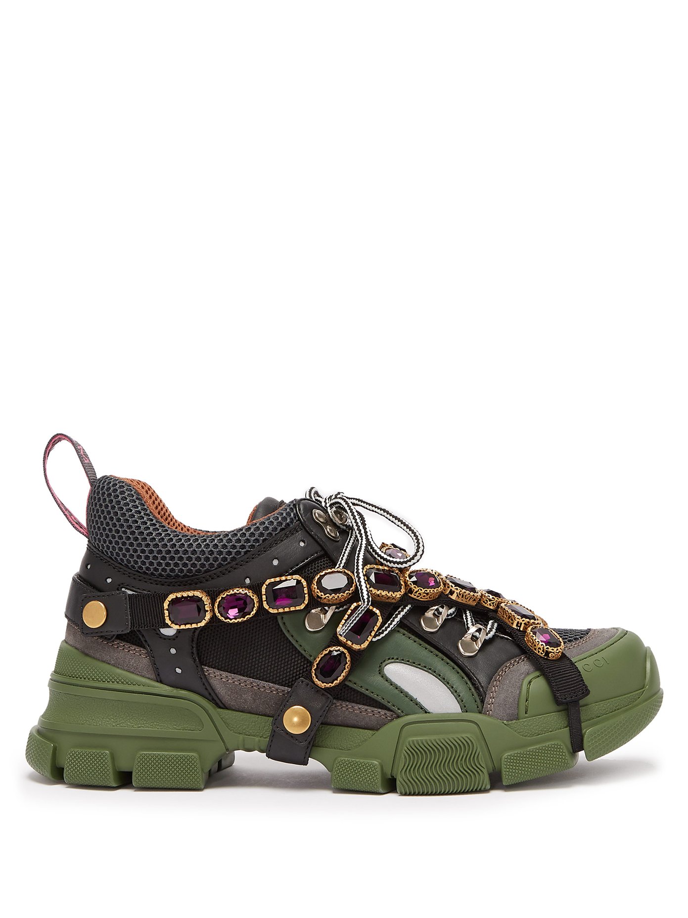 gucci flashtrek embellished sneakers