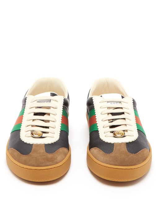 g74 leather sneaker with web